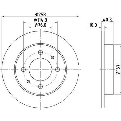 Hella Bremsscheibe [Hersteller-Nr. 8DD355118-111] für Hyundai