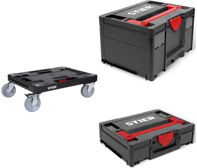 Set STIER Systainer-Rollbrett RB + Systainer³ I + Systainer³ III Black
