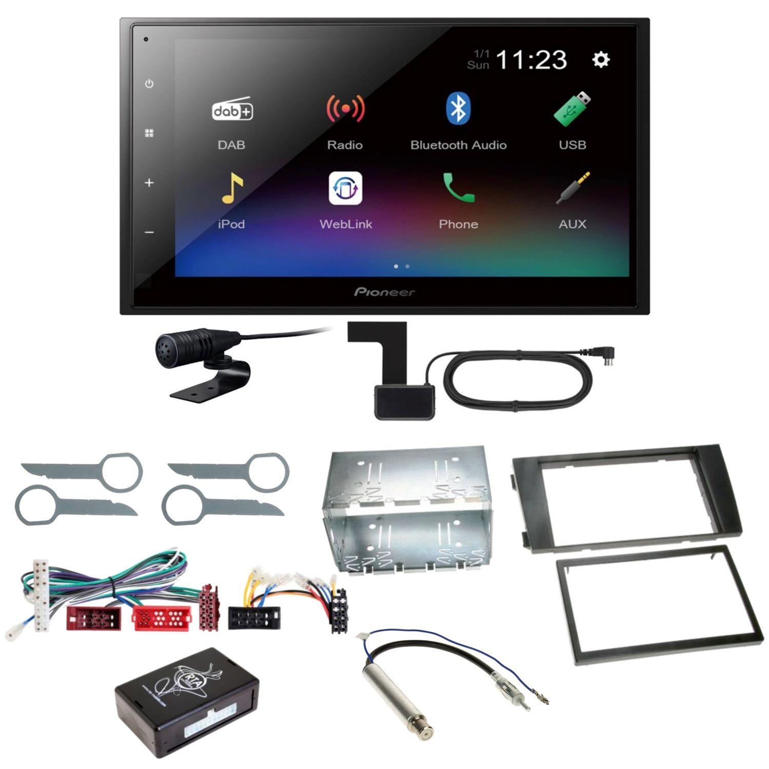 Pioneer DMH-A340DAB Digitalradio Bluetooth Einbauset für Audi A6 4B