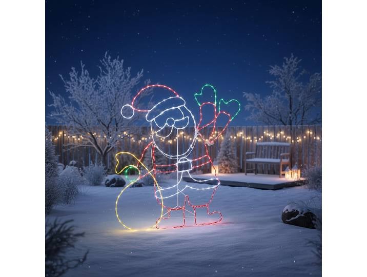 Lampadaire de Noël Père Noël 117cm LED incluse avec minuterie