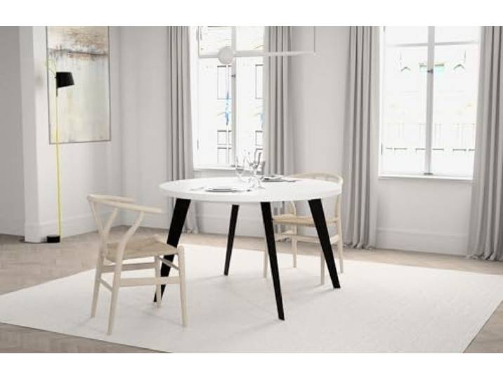 möbelando Esstisch >Tables< in Weiss - 110x74,5x110cm (BxHxT)