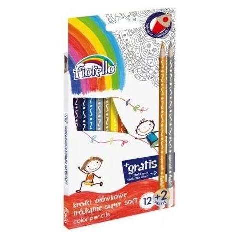 Fiorello Superweiche Buntstifte 12 Farben + 2 gratis (12x) (52528583)