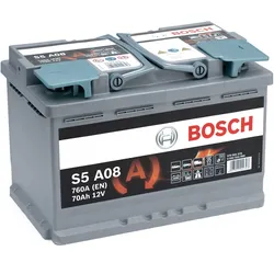 Bosch S5 A08 AGM 70Ah Autobatterie 570 901 076