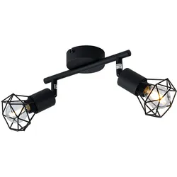 Decken Lampe dimmbar Käfig Spots beweglich FERNBEDIENUNG Leuchte im Set inkl. RGB LED Leuchtmittel