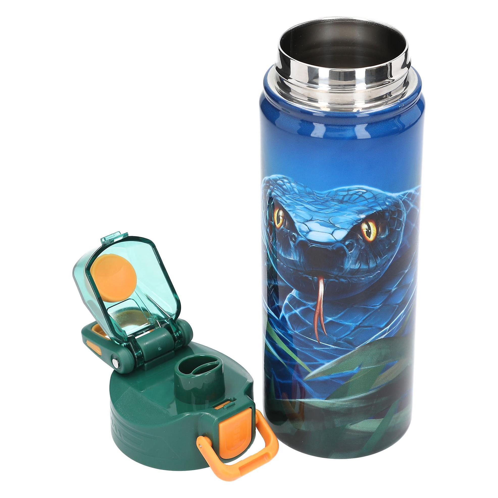 Dino World - Adventure World Drinking Bottle - Blue-Green with Striking Orange Details - 600 ml (0.60 l) (0413990)