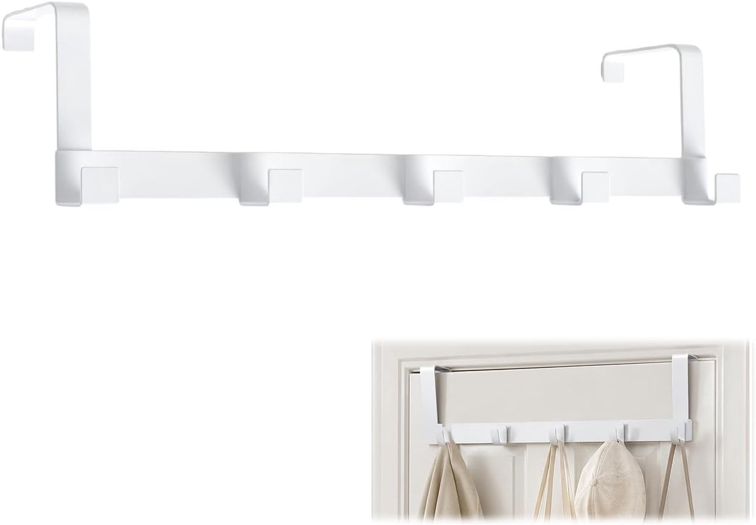 Robuuste Deurhaken voor Kleding en Handdoeken, Wit