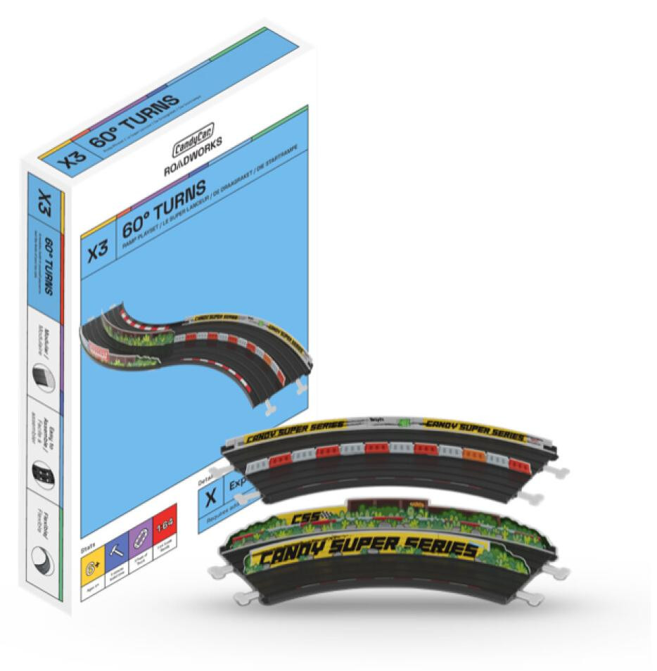 Candylab Candycar Straatdelen voor het wegennet - 60 bochten - 2-pack