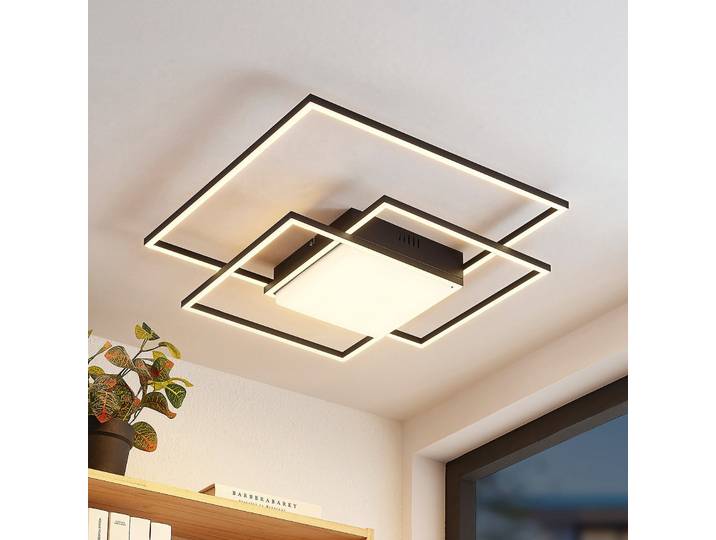 Nelinka LED Plafonnier Black - Lindby - Salon / séjour - Moderne - Métal - Angulaire
