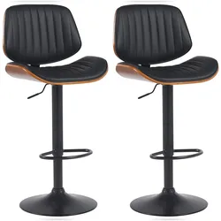 Proregal CHEFGASTRO 2er Set Barhocker COPACABANA Kunstleder Schwarz HxBxT 94x50x50cm Kunstleder Walnuss/Schwarz Barstuhl