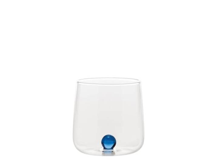 Zafferano borosilicaatglas, handgemaakt, Bilia bol blauw, inhoud 44 cl, diameter 88 mm, 6 stuks