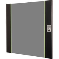 Glas-Fronttür für 19" 12HE Wandgehäuse Unique Serie, Frontpanel schwarz, 12 Höheneinheiten
