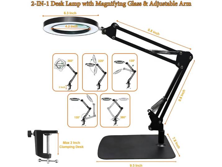 Lampe loupe Portable pliable, Protection des yeux, lecture, apprentissage, lampe de Table, réparation, maquillage, beauté, Nail Art, lampe de travail