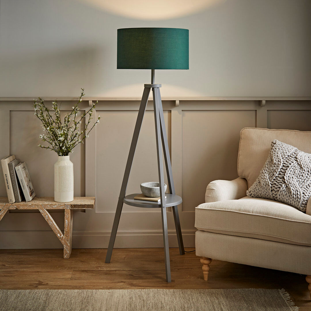 George Oliver 132 H cm Tripod Floor Lamp Forest Green 132cm H X 14cm W X 41.5cm D