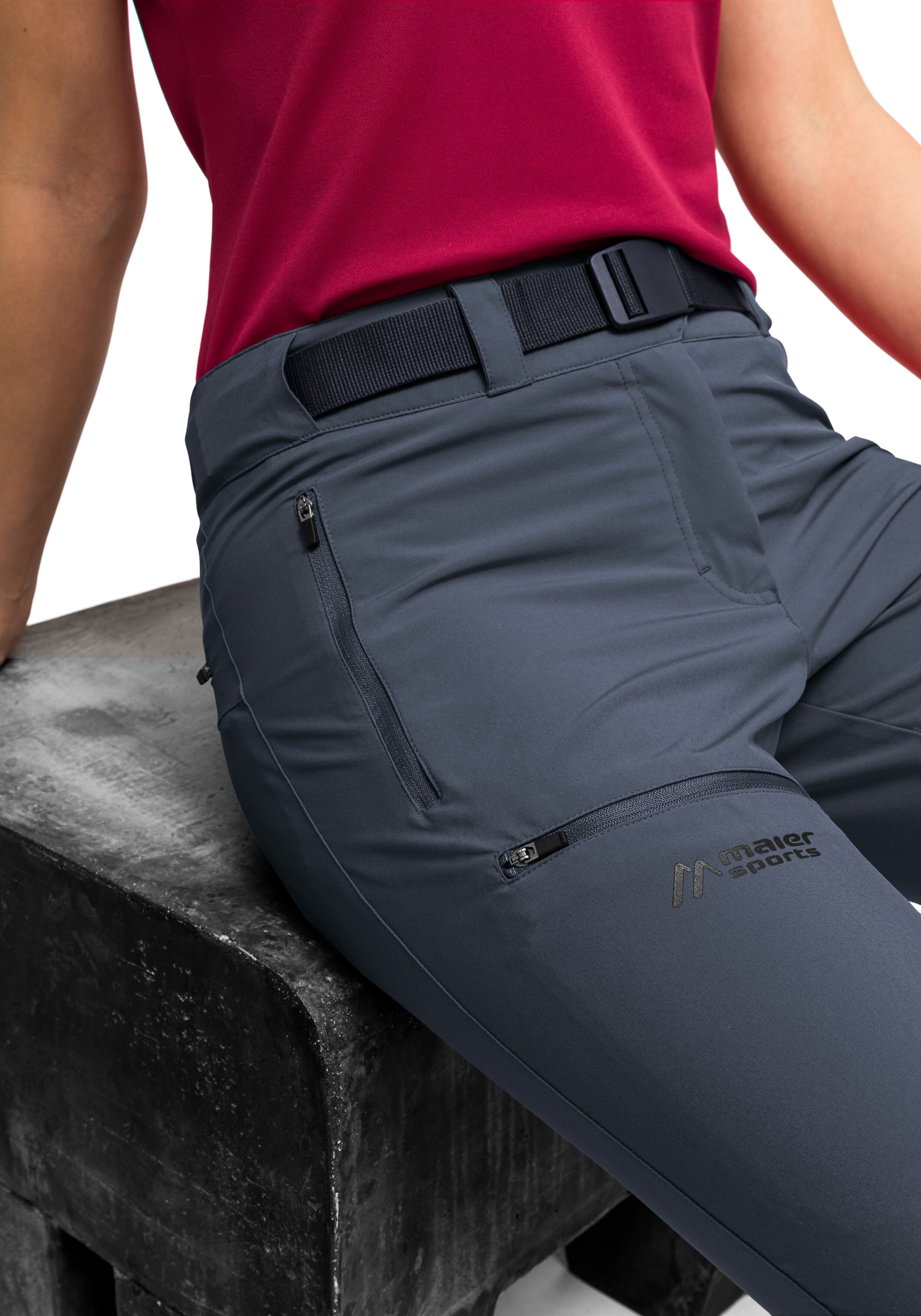 Funktionsshorts MAIER SPORTS "Latit Capri W", Damen, Gr. 52, Normalgrössen, grau, 88% Polyester, 12% Elasthan, Hosen Funktionsshorts, Outdoor-Capri mit dryprotec Technologie grau 52, Normalgrössen