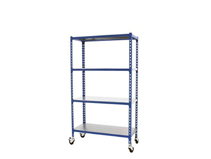 SimonRack Schwerlastregal, Lagerregal, 150x90x50 cm, Metallregal, Kellerregal, Biegestelle 75 kg, 4 Fachböden, Blau/Verzinkt - Simonclick
