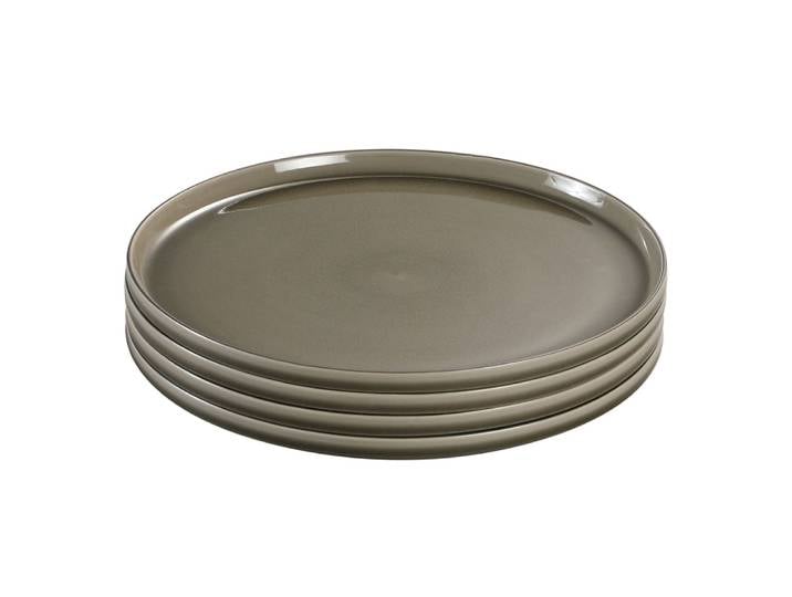Set de 4 assiettes plates en grès vert d28
