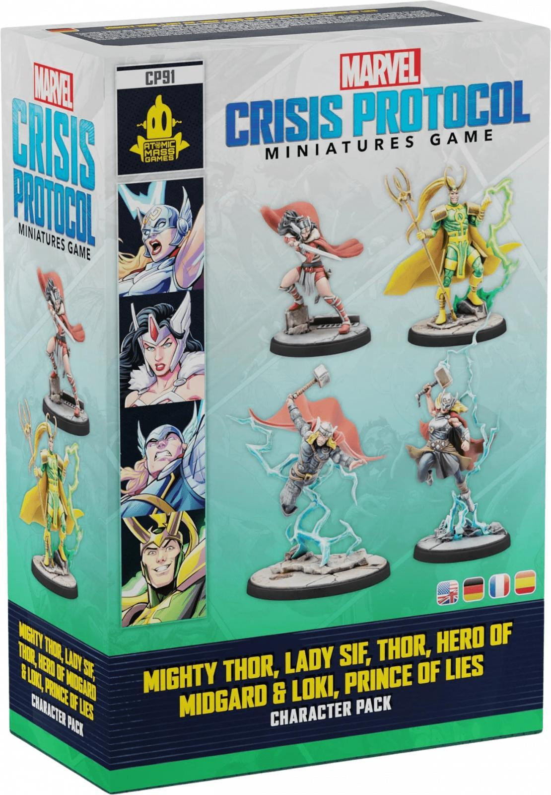 Marvel: Crisis Protocol Machtige Thor, Lady Sif, Thor, Held van Midgard & Loki, Prins der Leugens van Atomic Mass Games