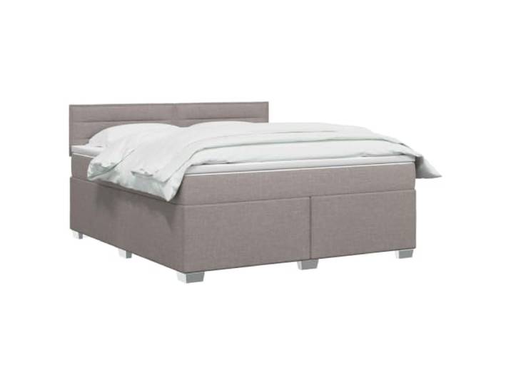 vidaXL Boxspringbett mit Matratze Taupe 180 x 200 cm Stoff
