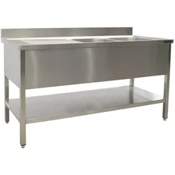 SARO Spültisch 2 Becken, links - B 1800 x T 700 mm
