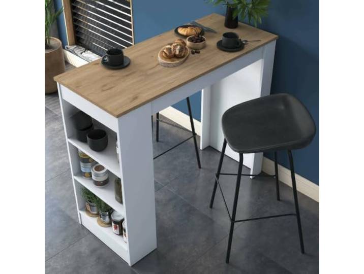 Dmora Tisch fest Navi 120x50x100h cm Braun 6 Plätze