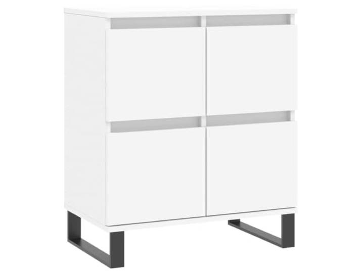 Kaorsrow Sideboard Weiß 60x35x70 cm Kommode mit Eisenbeinen Kompakter Beistellschrank für Wohnzimmer und Schlafzimmer mit stabiler Ablagefläche und elegantem Design.
