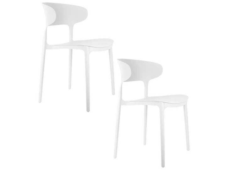 Toilinux - Lot de 2 chaises design Fain - Blanc