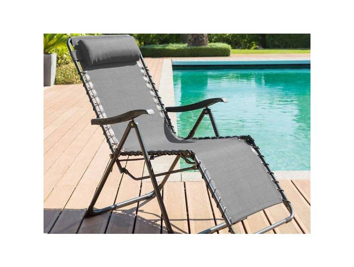 Fauteuil relax de jardin  Silos  anthracite acier traité époxy - Hespéride