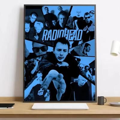 Inspired Finds Radiohead In Rainbows Canvas Poster Music Wall Art Aesthetic Print For Bedroom & Living Room Decor dark Blue Crowd Texture 15.75x19.69in Frameless