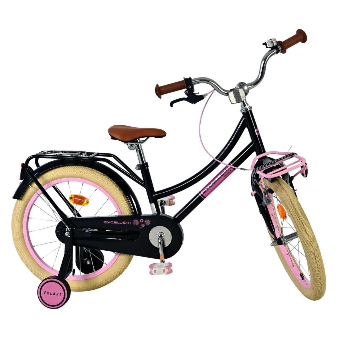 Volare Excellent Kinderfahrrad - Mädchen - 18 Zoll - Schwarz - 95 % zusammengebaut (18") (64342754)