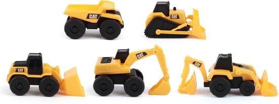 CAT Assortiment van 5 kleine gele bouwvoertuigen 82150