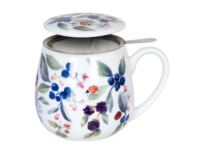 Tasse KÖNITZ Fruity Tea Berry , bunt, H:9cm Ø:8,2cm, Porzellan, Trinkgefässe, Tasse