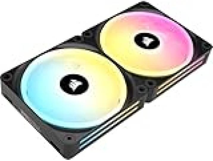 CORSAIR iCUE LINK QX140 RGB à Dôme Magnétique de 140mm Ventilateurs – Noir Double Ventilateurs Kit de Démarrage avec Le Hub du Système iCUE LINK