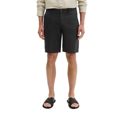 Shorts MARC O'POLO "aus europäischem Leinen", Herren, Gr. 32, Normalgrößen, schwarz, Obermaterial: 100% Leinen, unifarben, regular fit kurz, Hosen Shorts