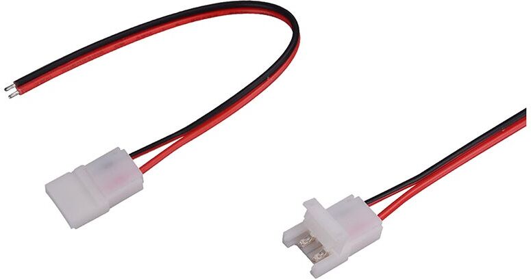 V-Tac Connettore Per Strip Led Flessibile Larghezza 10mm Ad Innesto Rapido 2 Pin E Cavi A Saldare
