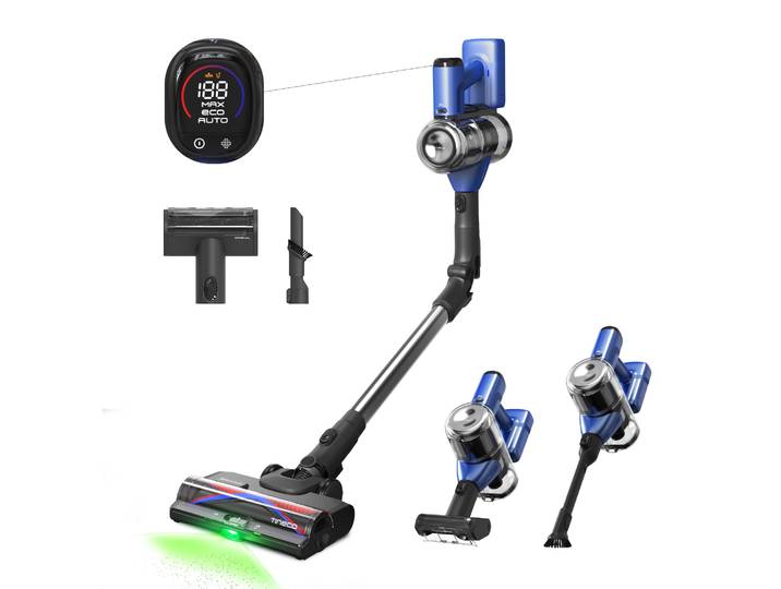 TINECO Akku-Hand-und Stielstaubsauger Pure One S50 Pro , blau, silber, B:27,7cm H:115cm T:26cm, Akkusauger, Freistehende Ladestation, Anpassung der Saugleistung, 95Min Power-Akku, Akku-Hand-und Stielstaubsauger