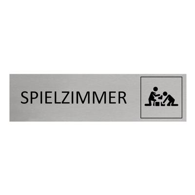CombiCraft Aluminium Türschild Spielzimmer 165x45mm mit 3M-Tape