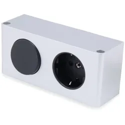 kalb   10W LED-Netzteil 12V DC zum Einbau in Möbel mit 230V Steckdose und Schalter, Kombibox, Powerbox, LED-Trafo, Silbergrau