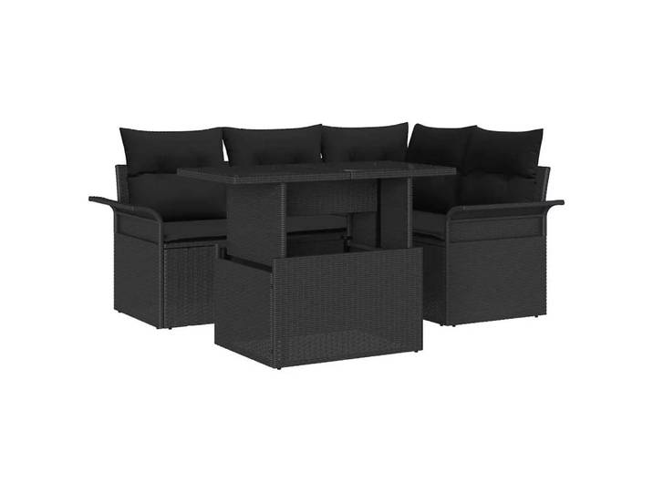 VidaXL - Modulares sofa poly-rattan, One Size, Schwarz