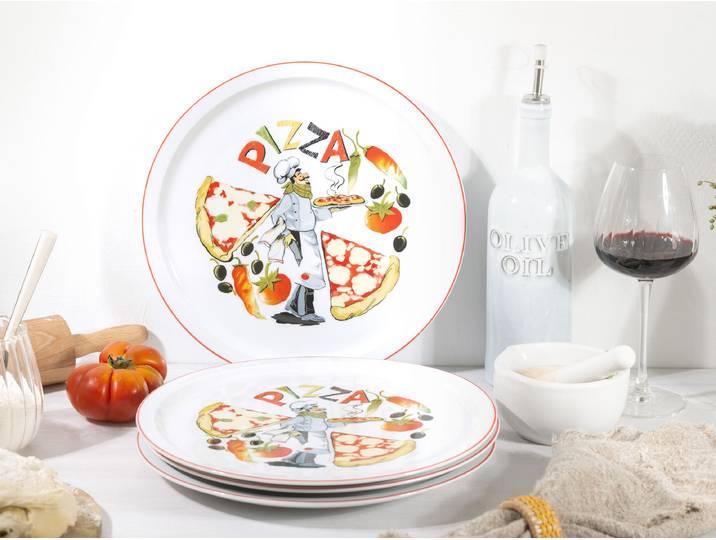 Assiettes pizza Milano Luigi 4 pièces Ø 30cm Multicolore/Multicolore