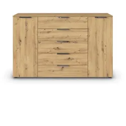 Kommode Flipp Holzoptik Braun Eiche