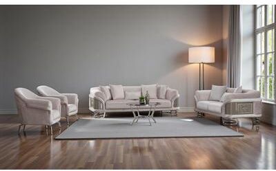 Furnia Tactile 3 Pieces Living Room Sets 2 Sofa 1 Chair