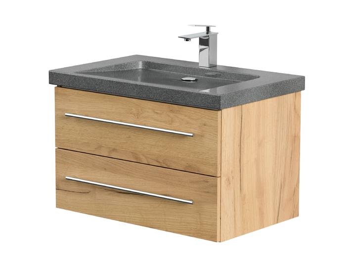 Meuble vasque Yamo granit 75cm Bois/Imitation chêne