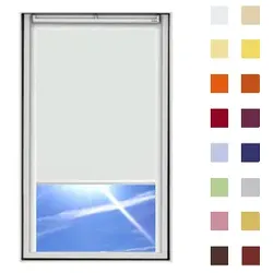 Dachfensterrollo guenstig nach Maß, Stoff Polyester, Farbe hellgrau, mit Kassette oder als Springrollo, weitere 120 Farben im Shop