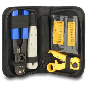 DeLock Netzwerk-Werkzeug-Set 86105, für Cat 5e, Cat 6 & Cat 6A Netzwerkkabel, 4-teilig