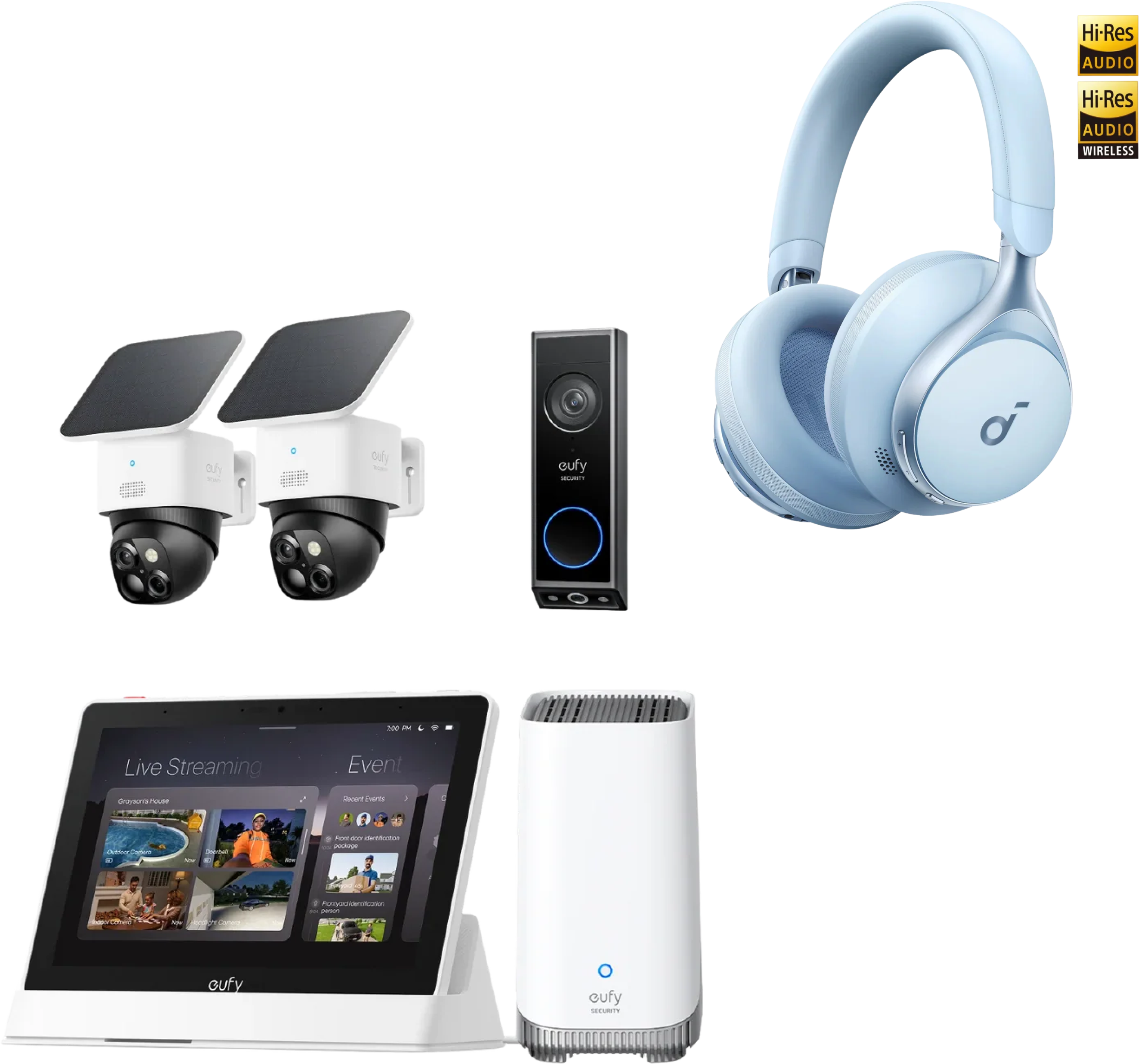 Anker eufy LocalSecure System (Premium-Lösung mit Türklingel) und Anker Space One mit verbesserter Geräuschunterdrückung