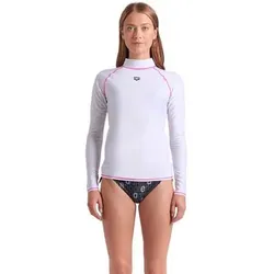 ARENA Damen Shirt RASH VEST L/S GRAPHIC, Größe XS in Weiß Weiß