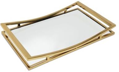 Classic Touch Rectangle Mirror Tray with Silver Walls (2 sizes)