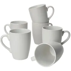 6er Set Kaffeebecher 340ml White Biata Steingut - 24304304