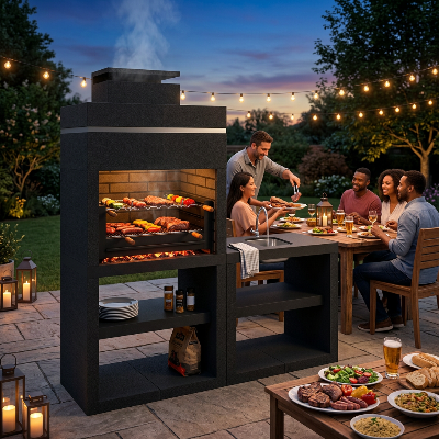 My-Barbecue Barbecue Moderno Exterior Terra CE312 - Cinza
