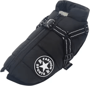 Uplift Curations Waterproof Large Dog Jacket With Harness Winter Padded Big Dog Coat For Outdoor Adventures black 3xl